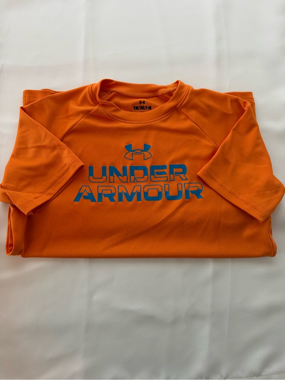 Under Armour Orange Short Sleeve Tee with Blue Logo